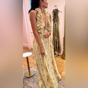 LoveShackFancy Antoine Maxi Halter dress